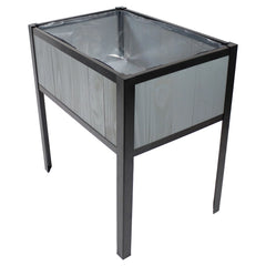 Sunnydaze 29.25" x 20" x 30.75" Gray Acacia Wood Rectangular Raised Garden Bed with Legs