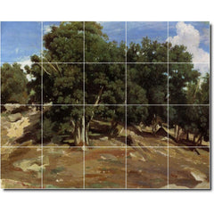 Ceramic Tile Mural-Jean Corot Landscapes Painting 305. 21.25" w x 17" h using (20) 4.25 x 4.25 ceramic tiles