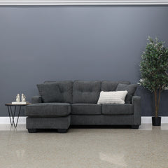 Victoria Sofa Chaise Dark Grey