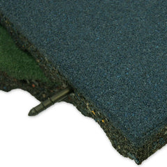 Rubber-Cal "Eco-Safety" Interlocking Playground Tiles - 2.50 x 19.5 x 19.5 inch - One Tile - 2.77 Square Feet Coverage - Blue