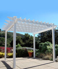 DuraTrel Queensbrook 7.5' x 7.5' White Vinyl Pergola