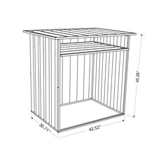 Absco Woodstore 4' x 2.5' x 3.7' Metal Storage Shed - Woodland Gray