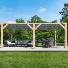 Yardistry 10 ft. x 20 ft. Meridian Louvered Pergola