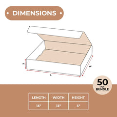 SSBM 13" x 13" x 3" ECT-32B White Literature Shipping Mailers 50/Case