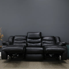 Werribee Electric Power Sofa Black Leather
