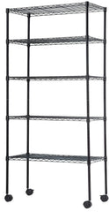 BestMassage Adjustable 30"W x 14"D x 60"H 5-Shelf Metal Freestanding Shelves, Black