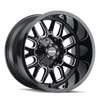 20 x 9 in. 8107 Cogent 6 x 135 Bolt Pattern 0 mm Offset 106 mm Hub Black with Milled Spokes Wheel