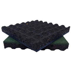 Rubber-Cal "Eco-Safety" Interlocking Playground Tiles - 2.50 x 19.5 x 19.5 inch - One Tile - 2.77 Square Feet Coverage - Blue