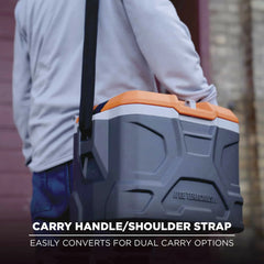 Ergodyne Chill-Its 5170 17-Qt Industrial Hard-Sided Cooler, 16-1/4"H x 12"W x 12"D, Orange/Gray
