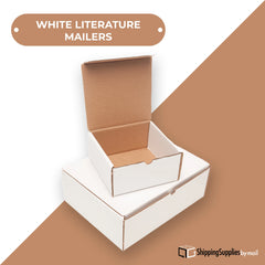 SSBM 12" x 12" x 4" ECT-32B White Literature Shipping Mailers 50/Case