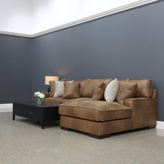Gembrook RHF Sofa Chaise Tan Leather Air