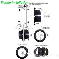 iMeshbean 24" x 24" x 55" Grow Tent Kit w/ LED Full Spectrum Grow Light & Air Ventilation Inline Fan Set