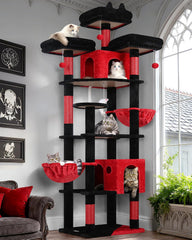 Globlazer Cat Tree Tower for Multiple Adult Cats, 82in, F82, Dark Grey