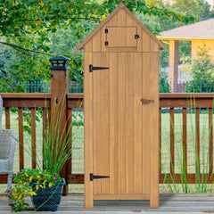 MCombo 2.52 x 1.77 ft. Metal and Wood Storage Shed, Natural