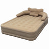 Buric double bed Large Size Air Mattress with Headboard - Dual Pump, Inflatable Camping Airbed Electric(Brown75.5" x 59.8" x 15.7")