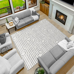 Apache Chenille Area Rug Modern Gray, 8' x 10'