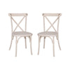 Emma + Oliver 2-pack Black Resin X-Back Chair