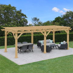 Yardistry Meridian 10' x 22' x 8' Natural Cedar Pergola, Multilevel Design