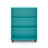 Tot Mate Open Double Sided 3 Tier Mobile Shelves Wooden Classroom Bookcase, Red, 36"W x 23"D x 48"H