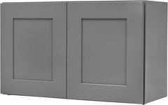 Gray Shaker Wall Cabinet - Ready to Assemble, Perfect for Kitchen, Laundry, Garage or Bathroom Storage - 30" W x 12" H x 12" D