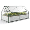 Topbuy 6FT x 3FT x 3FT Galvanized Raised Garden Bed with Greenhouse Bottomless Flower Bed with Clear Cover Outdoor Planter Box Kit
