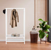Legacy Decor 2 Tier Shelves Shoe Garment Coat Rack Hanger 65H X 31.5W X 13"D Wooden White Finish