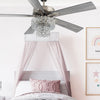 Copper Grove Olivia Satin Nickel 52-in. Beaded Braid LED Ceiling Fan - 52"L x 52"W x 21"H Nickel - Pull Chain