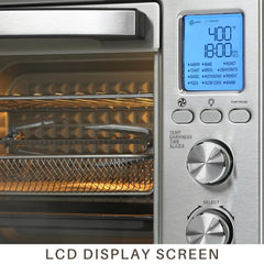 LNC 12-In-1 Large 34QT Countertop Toaster Oven Convection Rotisserie Air Fryer - 19.5" L x 15" W x 12.5" H Silver