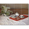 Ceramic Tile Mural-Claude Monet Still Life Floor Tile Mural 27. 17" w x 12.75" h using (12) 4.25 x 4.25 ceramic tiles