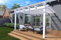 Vita 12' x 12' Freemont White Vinyl Pergola, VA42044