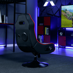 X Rocker Bolero Jr 2.1 Audio Pedestal Gaming Chair, Black PU 26.77" x 24.41" x 36.81"