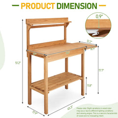 SgoodS 51.2 in x 45.3 in x 17.9 inGarden Potting Bench Table Outdoor Work bench Station
