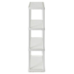 Gracious Living 4 Shelf Fixed Height Solid Light Duty Resin Storage Unit 24 x 12 x 48", White (4 Pack)