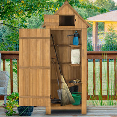 MCombo 2.52 x 1.77 ft. Metal and Wood Storage Shed, Natural