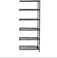 14" Deep x 72" Wide x 86" High 6 Tier Black Add-On Shelving Unit