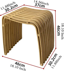 J&V TEXTILES Dining Bench with Storage, Bamboo Top, 11-7/8L x 18-1/8W x 18-1/8H inches, Natural Wood