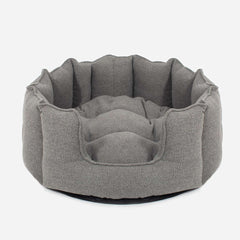 High Wall Bed For Dogs in Herringbone Tweed