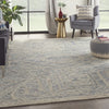 Nourison Linked Rustic Bohemian Blue/Multi 8' x 10'6" Area Rug, (8' x 11')