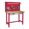 Seville Classics UltraHD Heavy Duty Commercial Lighted Workcenter Workbench w/ Pegboard, Granite, 48" W x 24" D x 65.5" H