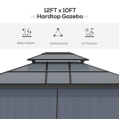 Outsunny 10' x 12' Hardtop Canopy Gazebo, Durability