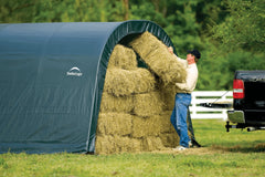 ShelterLogic Round Style Run-in Shelter, Green, 12 x 20 x 8 ft.